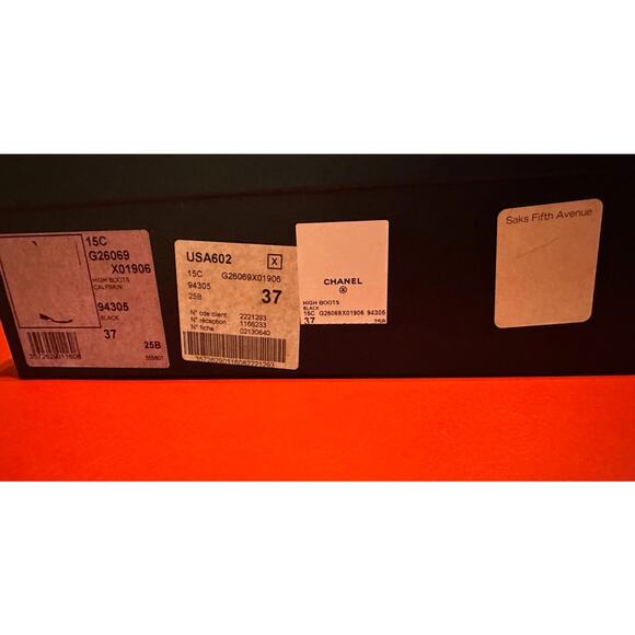 Chanel Empty Tall Boot Box Dust And Cover Bags 22 x 11 3/4 x 4 1/2 Made Italy - Picture 12 of 16